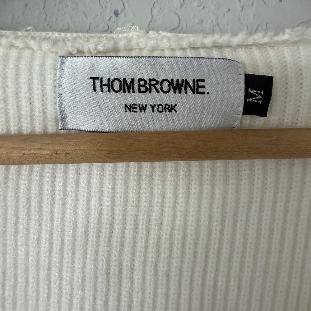 Thom Browne New York Rib Knit Cardigan Hoodie – Size Medium - Picture 10 of 14